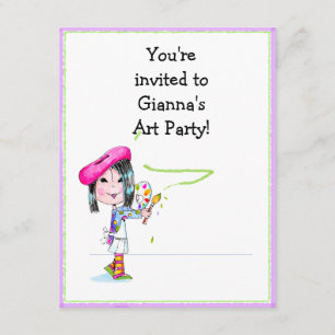 Convite do aniversário do partido do artista das