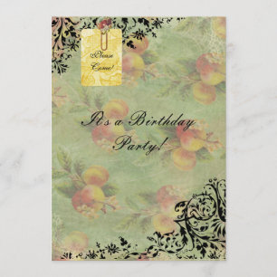 Convite do aniversário do pêssego do Victorian