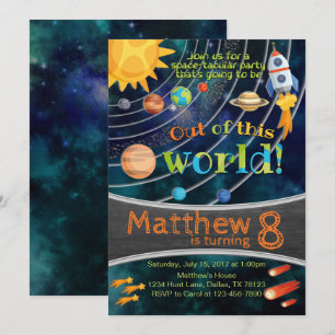 Convite do aniversário do planeta do sistema sola