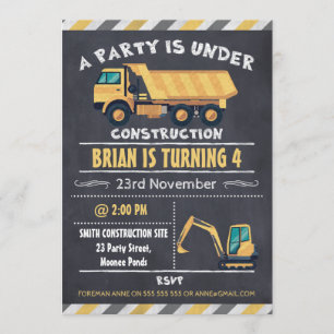 Convite do aniversário do quadro do caminhão da