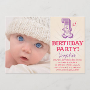 CONVITE do ANIVERSÁRIO do ROSA & do ROXO ø  