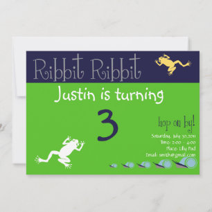 Convite do aniversário do sapo