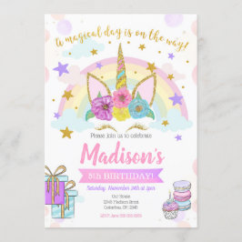 Convite do aniversário do unicórnio/partido mágico