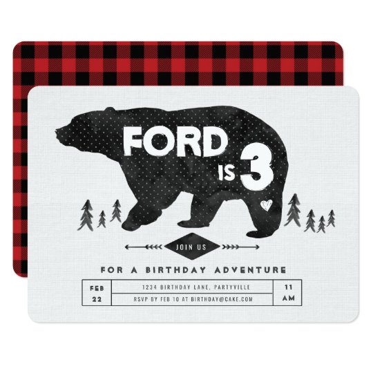 Convite do aniversário do urso de Boho