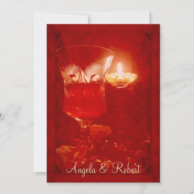 Convite do aniversário do vinho e da luz de vela (Frente)