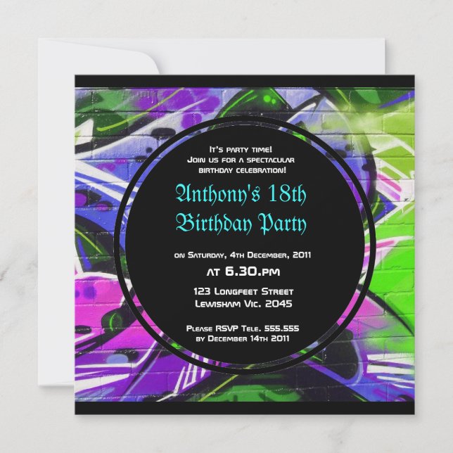 Convite do aniversário dos grafites (Frente)