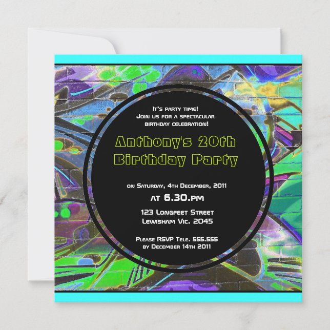 Convite do aniversário dos grafites (Frente)