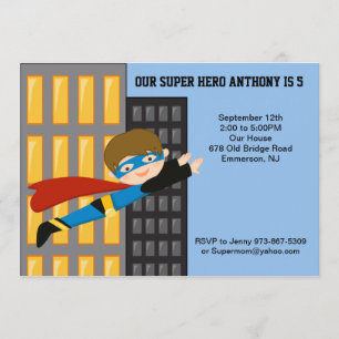 Convite do aniversário dos meninos do super-heró