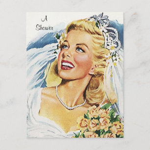 Convite do anúncio do chá de panela do vintage