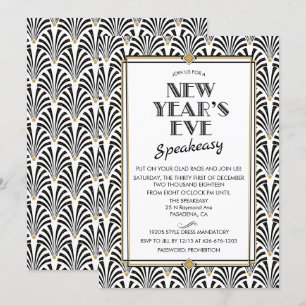 Convite do art deco de Gatsby da véspera de Ano