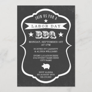 Convite do assado do Dia do Trabalhador do quadro