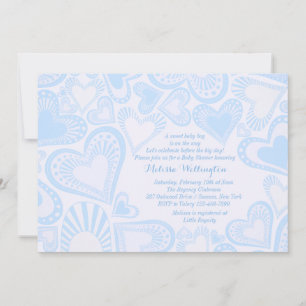 Convite do azul do montagem do coração