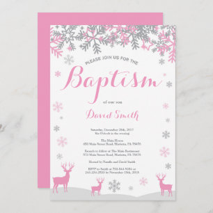 Convite do baptismo da menina dos cervos do