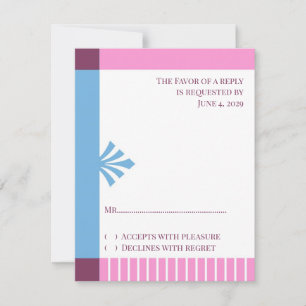 Convite do baptismo do cartão RSVP da resposta