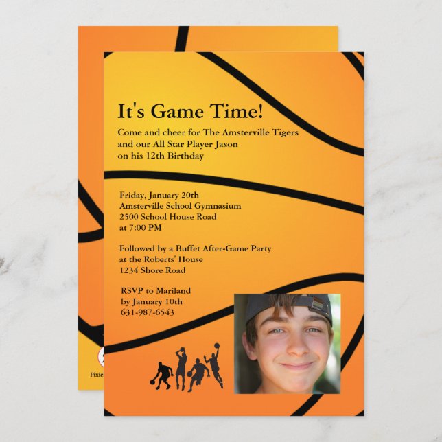 Convite do basquetebol da foto do tempo do jogo