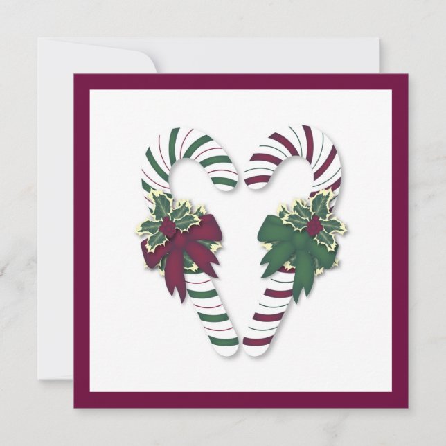 Convite do bastão de doces do Natal (Frente)