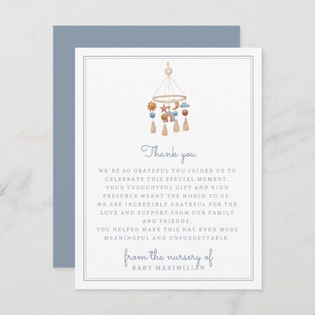 Convite Do berçário de, aquarela móvel (Frente/Verso)