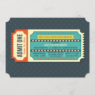Convite do bilhete do filme
