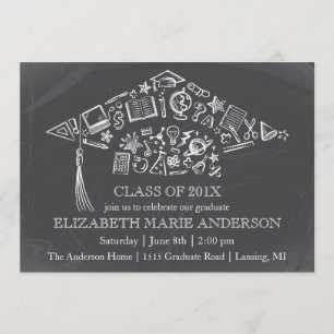 Convite do boné de formatura do quadro