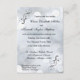 Convite do brilho Sparkles-3x5Wedding da neve de