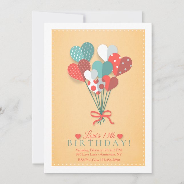 Convite do buquê do coração (Frente)