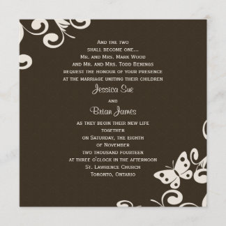 Convite do casamento com borboleta