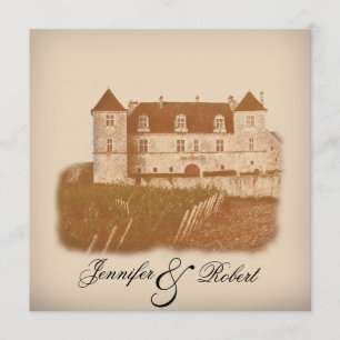 Convite do casamento da adega do vintage