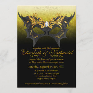 Convite do casamento da bola de mascarada