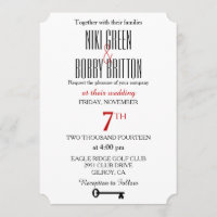 Convite do casamento da chave de esqueleto