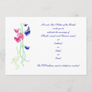 Convite do casamento da ervilha doce