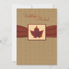 Convite do casamento da folha do outono