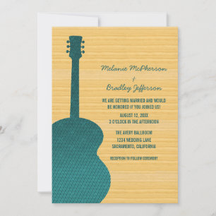 Convite do casamento da guitarra do país da