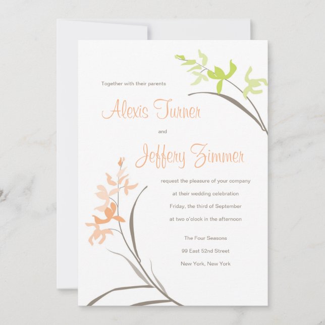 Convite do casamento da orquídea (Frente)