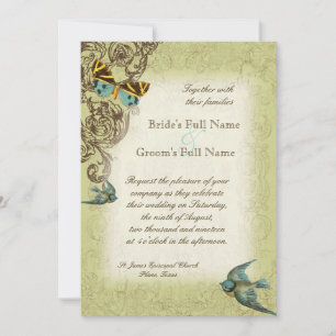 Convite do casamento de Botanica - verde