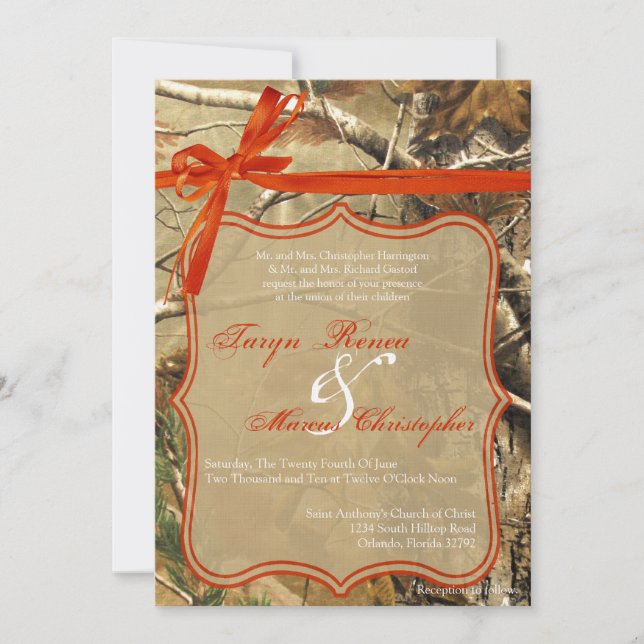 convite do casamento de Camoflouge Camo dos (Frente)