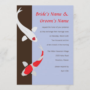 Convite do casamento de Koi do japonês - lavanda