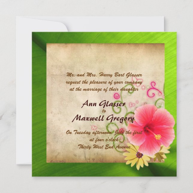 Convite do casamento de praia (Frente)