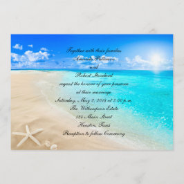 Convite do casamento de praia do destino da