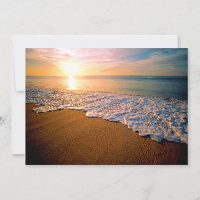 Convite do casamento de praia do por do sol (Frente)