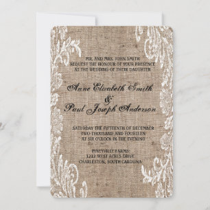 convite do casamento de serapilheira do laço