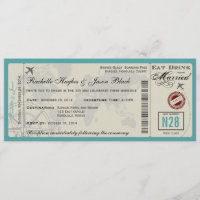 Convite do casamento do bilhete de avião