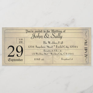 Convite do casamento do bilhete do estilo antigo