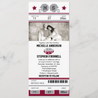 Convite do casamento do bilhete do futebol