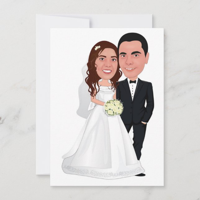 convite do casamento do caicature (Frente)