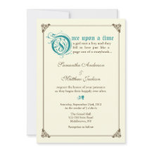 Convite do casamento do conto de fadas do livro de