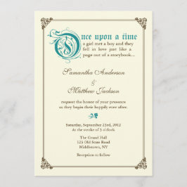 Convite do casamento do conto de fadas do livro de