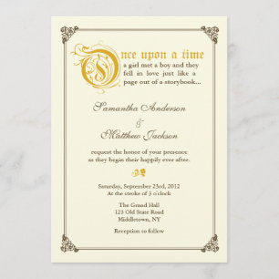 Convite do casamento do conto de fadas do livro de