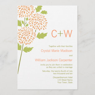 Convite do casamento do crisântemo