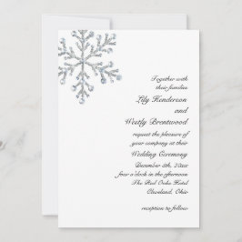 Convite do casamento do floco de neve do inverno