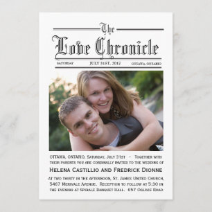 Convite do casamento do jornal